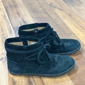 UGG Black Suede Ankle Booties